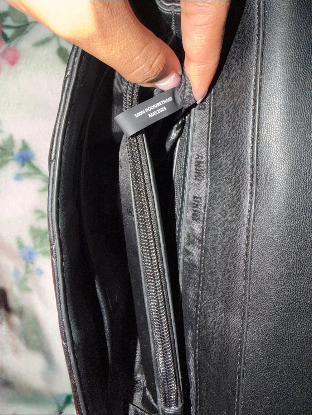 DKNY Black Quilted Crossbody Bag with Chain Strap